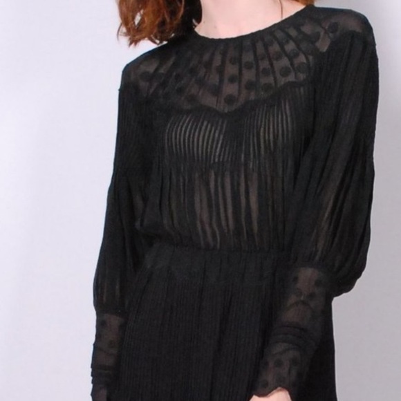 Ulla Johnson Alba Silk Polka Dot Sheer Blouse - Picture 6 of 16